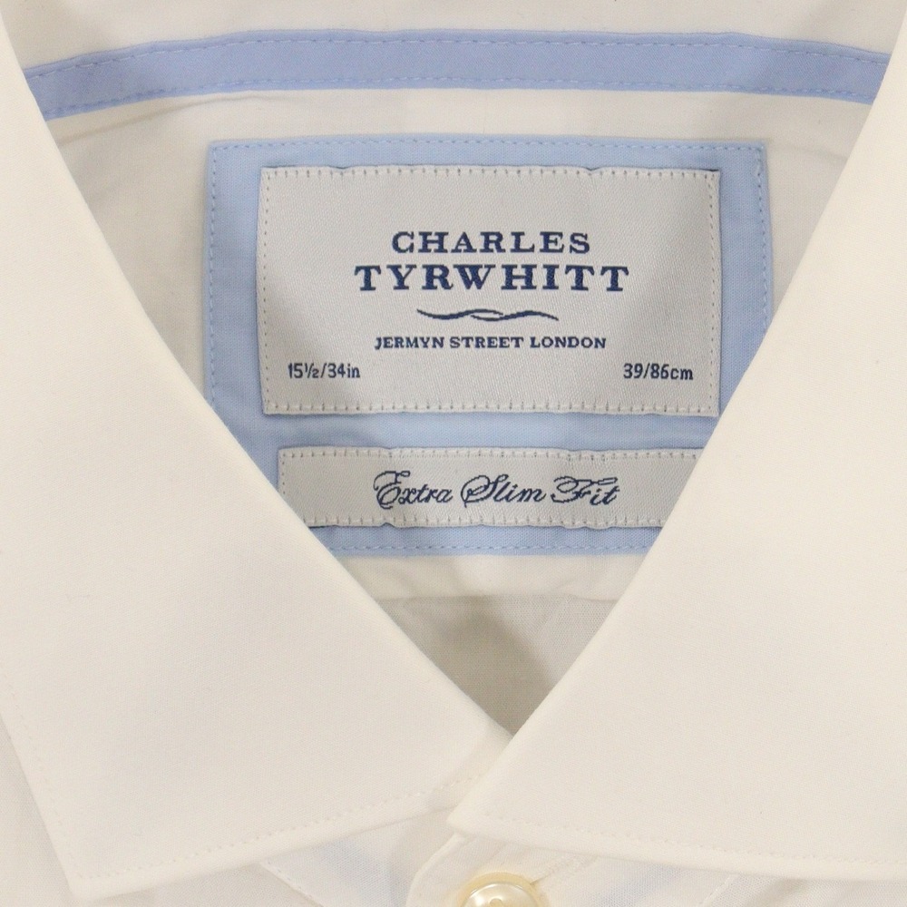 Charles Tyrwhitt Button Up Shirt Extra Slim Fit Cutaway Collar White Men 15.5/34 - Picture 2 of 8
